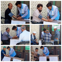 برپایی ایستگاه سلامت در محل اقامه نماز جمعه شهر نصرآباد(مسجد قائم)مورخ۱۴۰۴/۰۳/۰۲