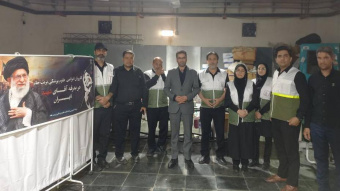 بازدید دکتر رسولی استادی از محل استقرار تیم پزشکی و درمانی دانشکده علوم پزشکی تربت‌جام و بسیج جامعه پزشکی در باغ رضوان حرم مطهر رضوی