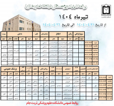 برنامه کلینیک ویژه  دارالشفاء امام رضا (ع)